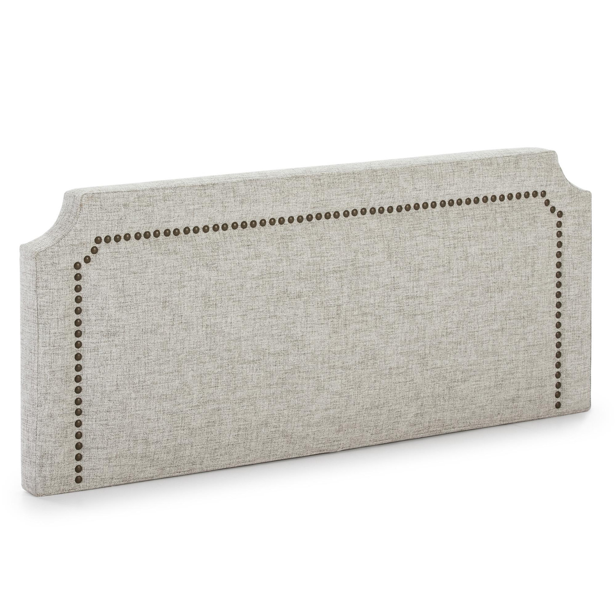 MARCKONFORT Tête de lit tapissée Leonor 140x60 cm Grise, Clous en Marron