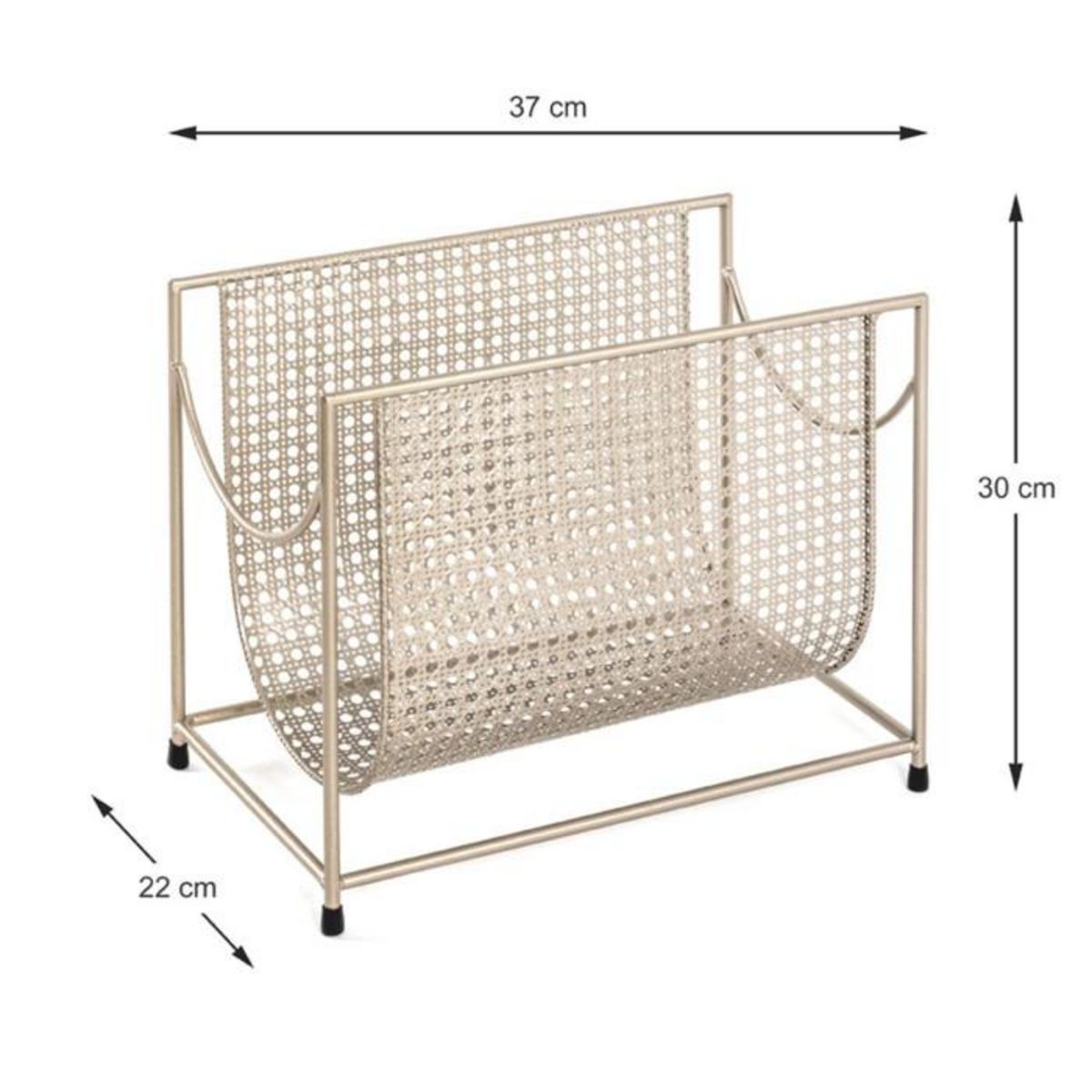 Paris Prix Porte-Revues en Acier  Laqué  37cm Or