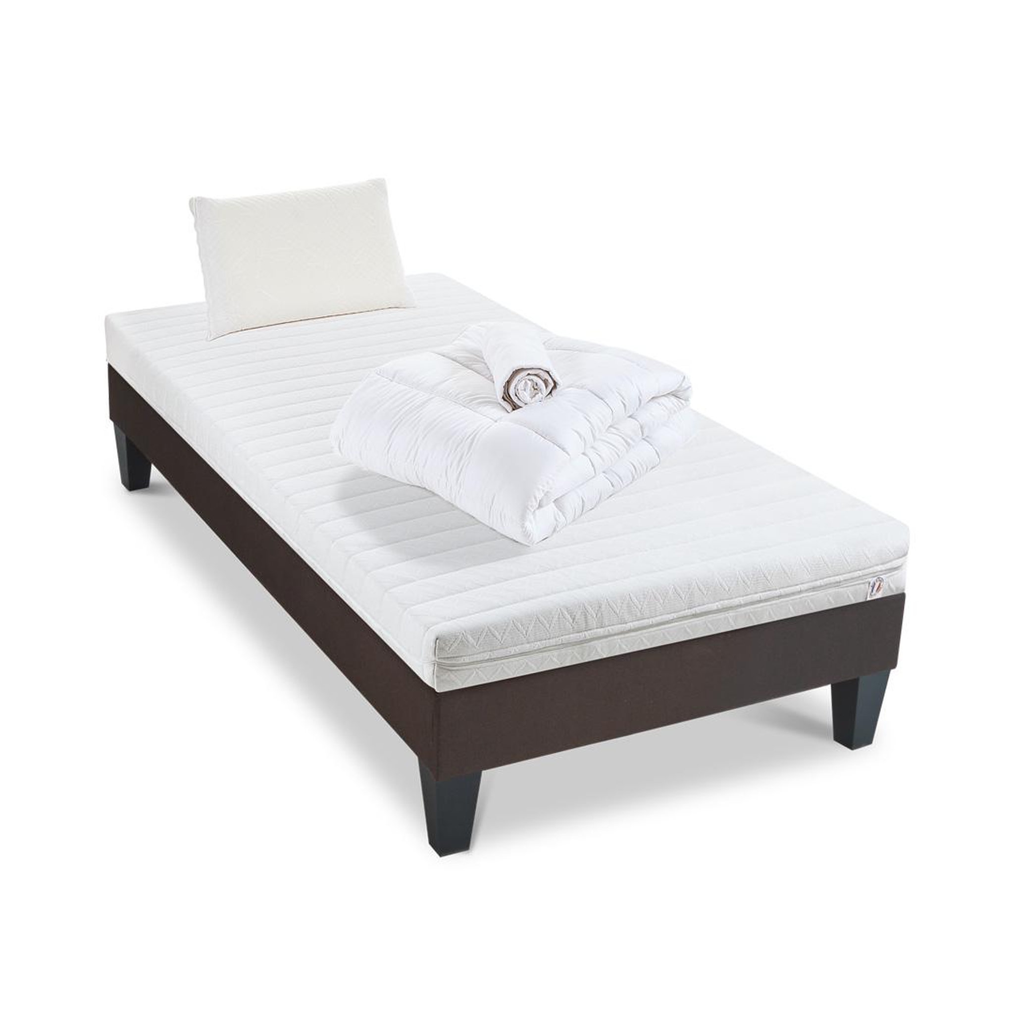 Voir la diapositive 5 : OLYMPE LITERIE Olympe literie | pack prêt à dormir egio | matelas latex like + sommier bois + accessoires