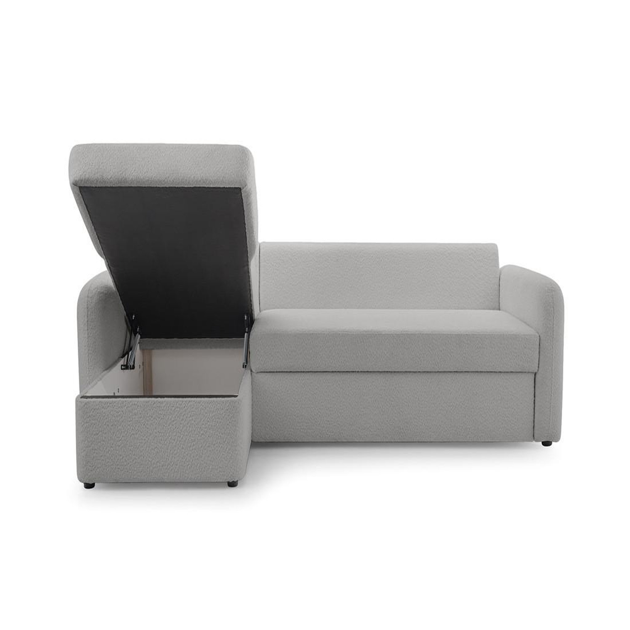 Voir la diapositive 4 : BEST MOBILIER Pocatello - canapé d'angle réversible 4 places - convertible avec coffre - en tissu bouclette
