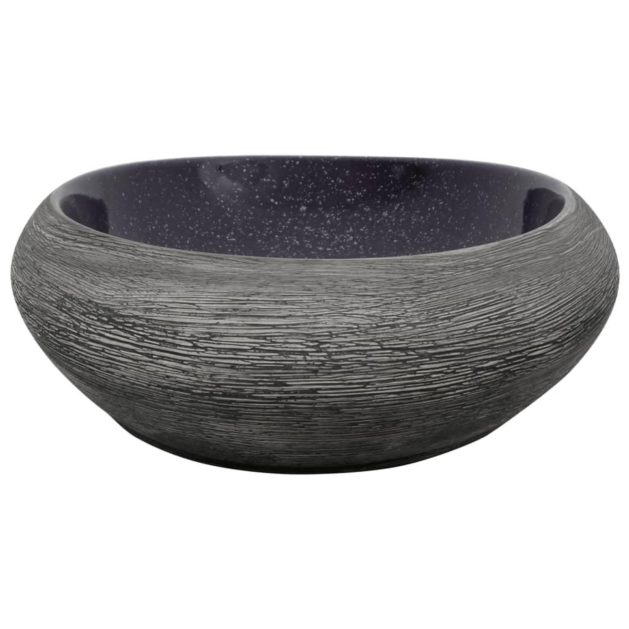 Voir la diapositive 5 : VIDAXL Vasque a poser violet et gris ovale 59x40x14 cm ceramique