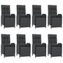 Voir la diapositive 4 : VIDAXL Ensemble a manger jardin 9pcs et coussins noir resine tressee
