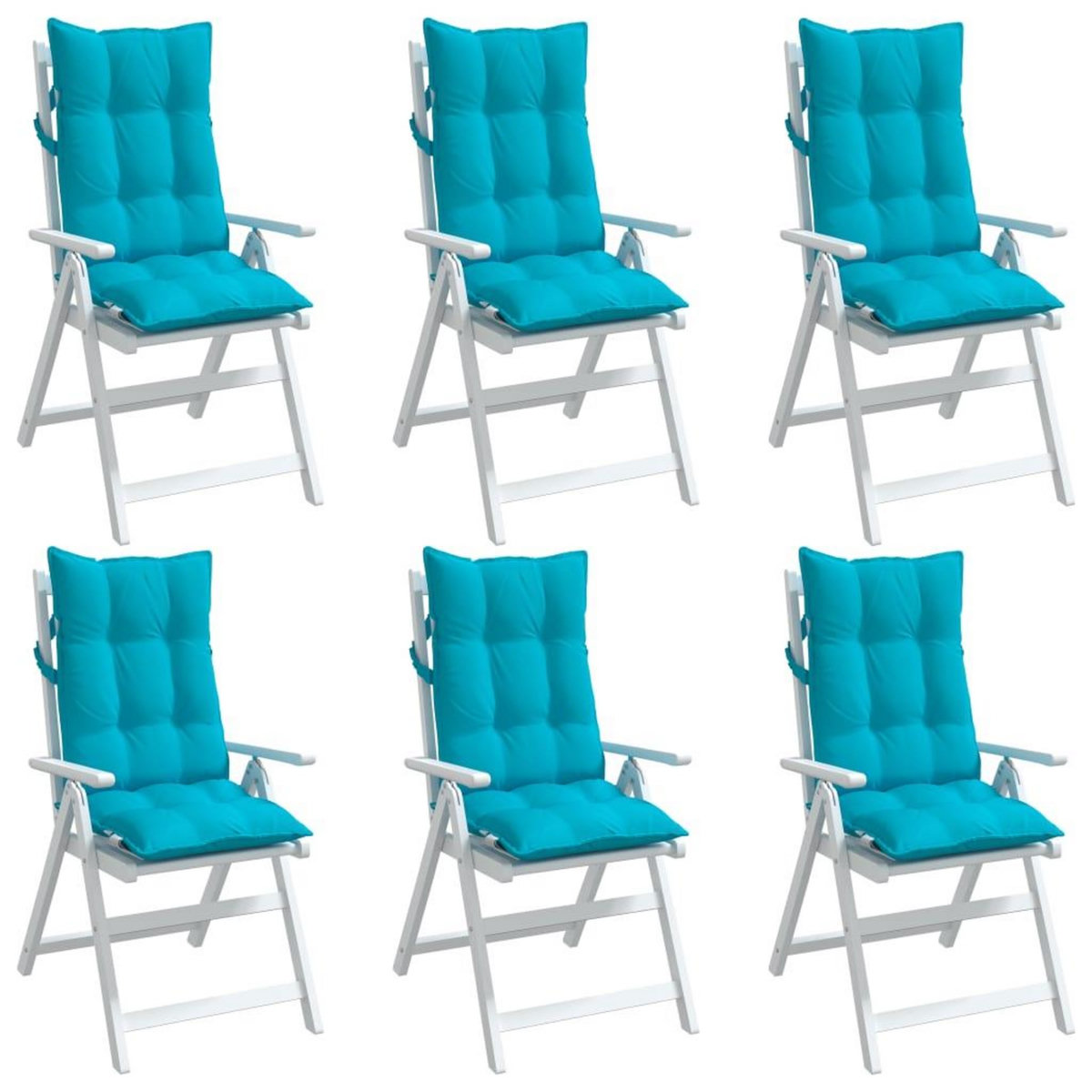 VIDAXL Coussins de chaise a dossier haut lot de 6 turquoise