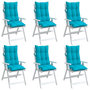 Voir la diapositive 4 : VIDAXL Coussins de chaise a dossier haut lot de 6 turquoise