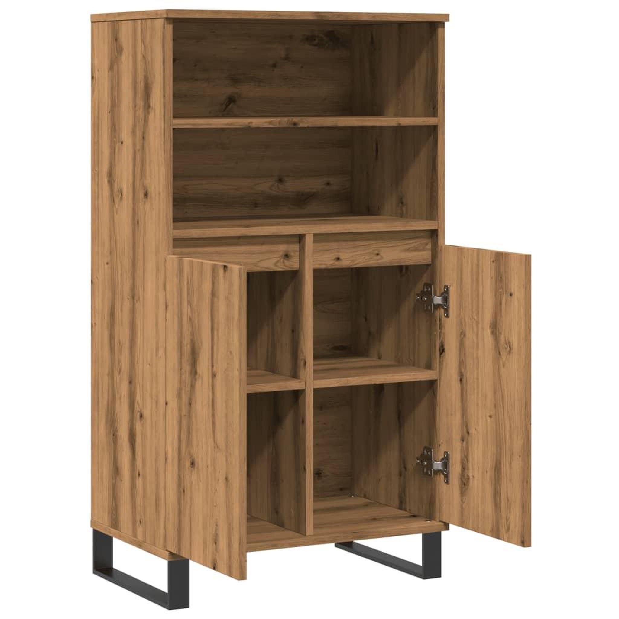 Voir la diapositive 5 : VIDAXL Buffet haut chene artisanal 60x36x110 cm bois d'ingenierie