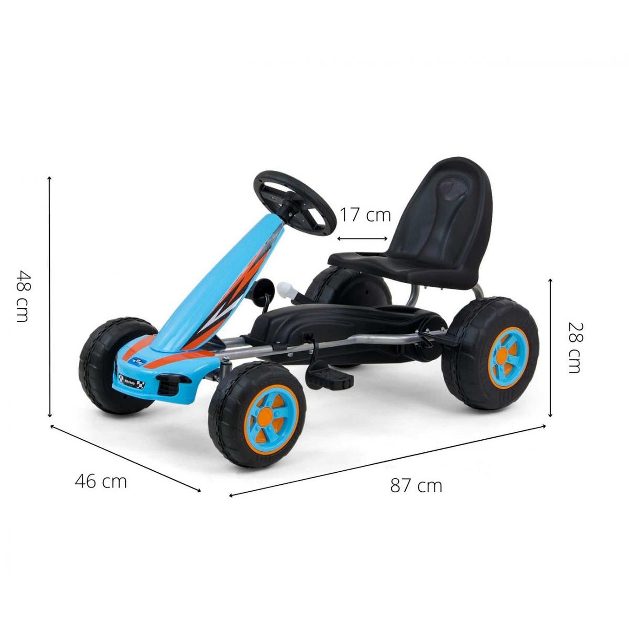 Voir la diapositive 3 : MILLY MALLY Kart à Pédales Sportif Viper Bleu pour Enfants