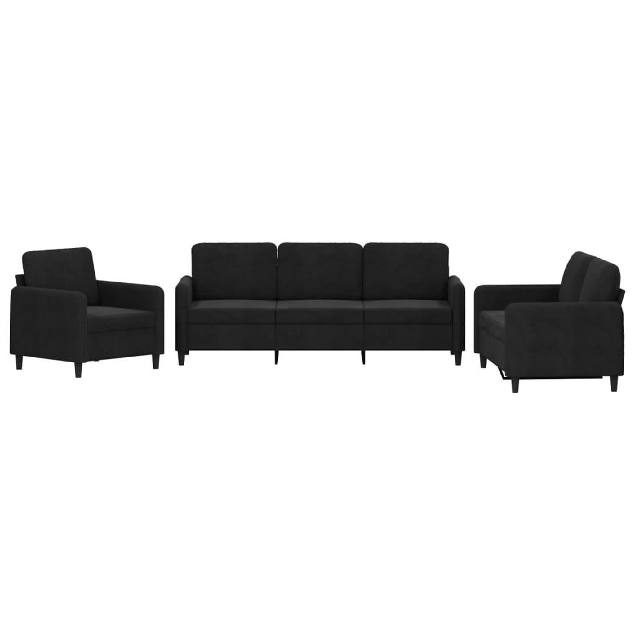 Voir la diapositive 2 : VIDAXL Ensemble de canapes 3 pcs noir velours