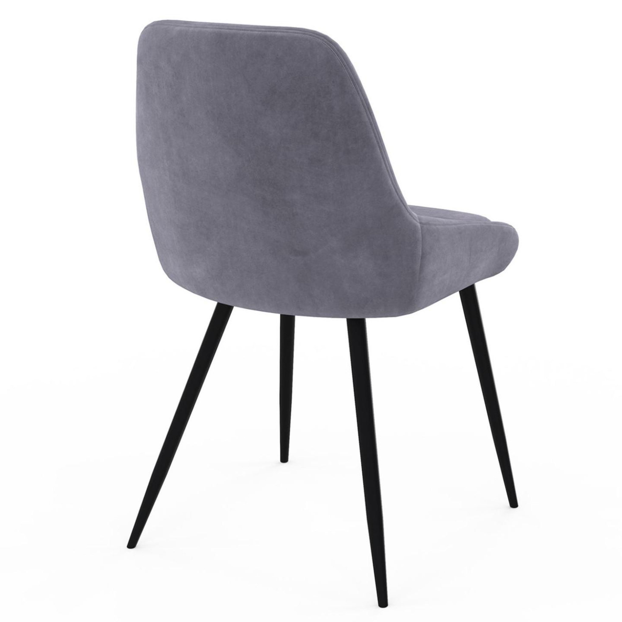 Voir la diapositive 4 : ID MARKET Lot de 4 chaises thalya en velours mix color crème, gris clair, gris foncé, rose avec accoudoirs