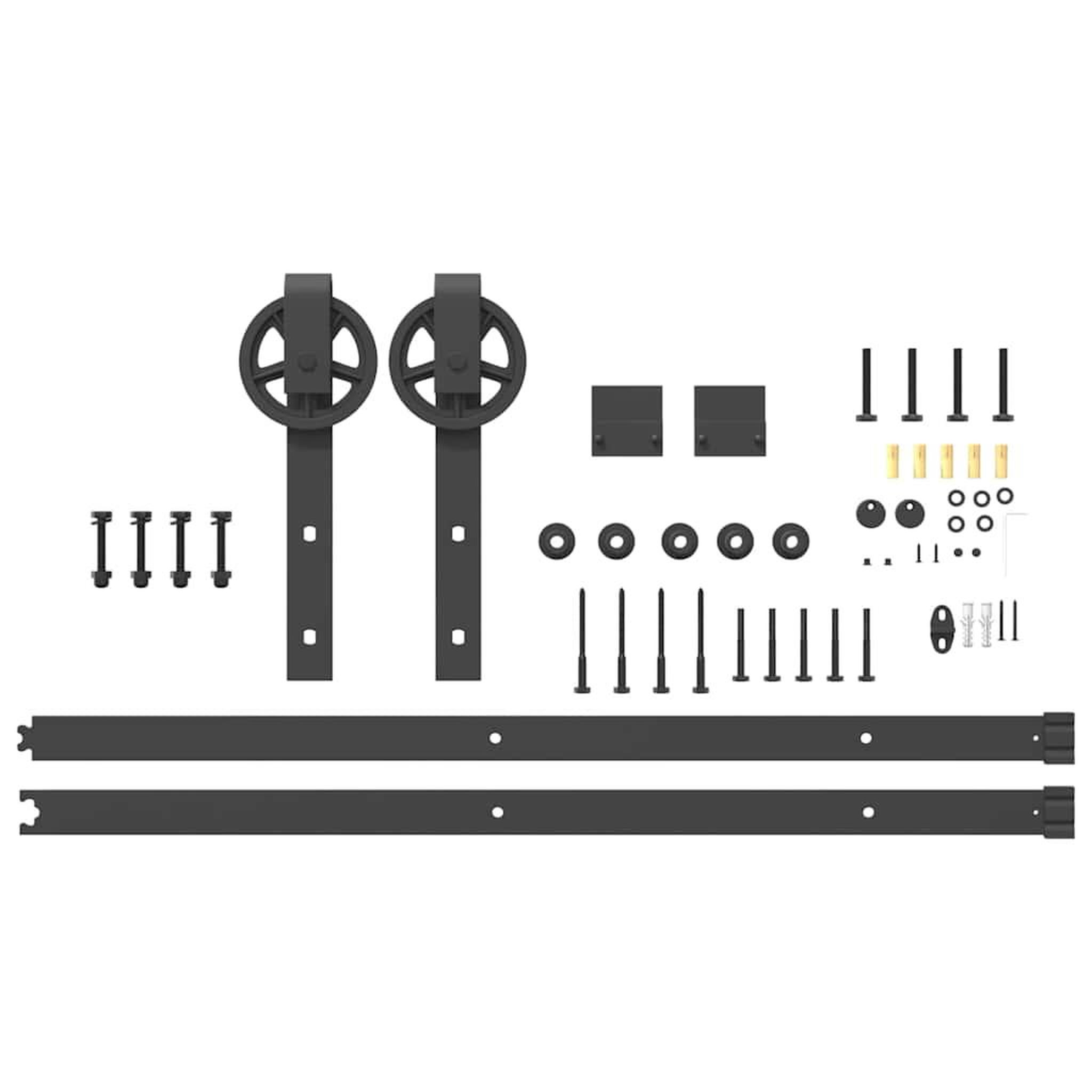 Voir la diapositive 5 : VIDAXL Kit de quincaillerie de porte coulissante 183 cm Acier Noir