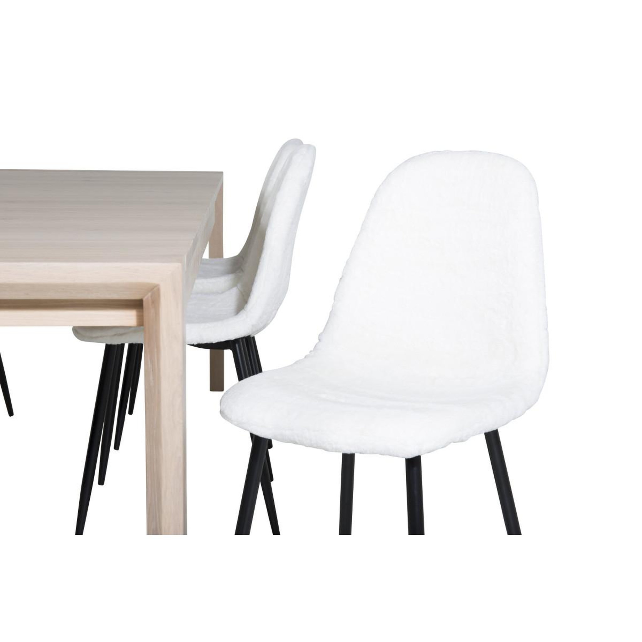 Voir la diapositive 3 : Paris Prix Ensemble table à manger extensible & 6 chaises  slider & polar  170-250cm blanc & beige