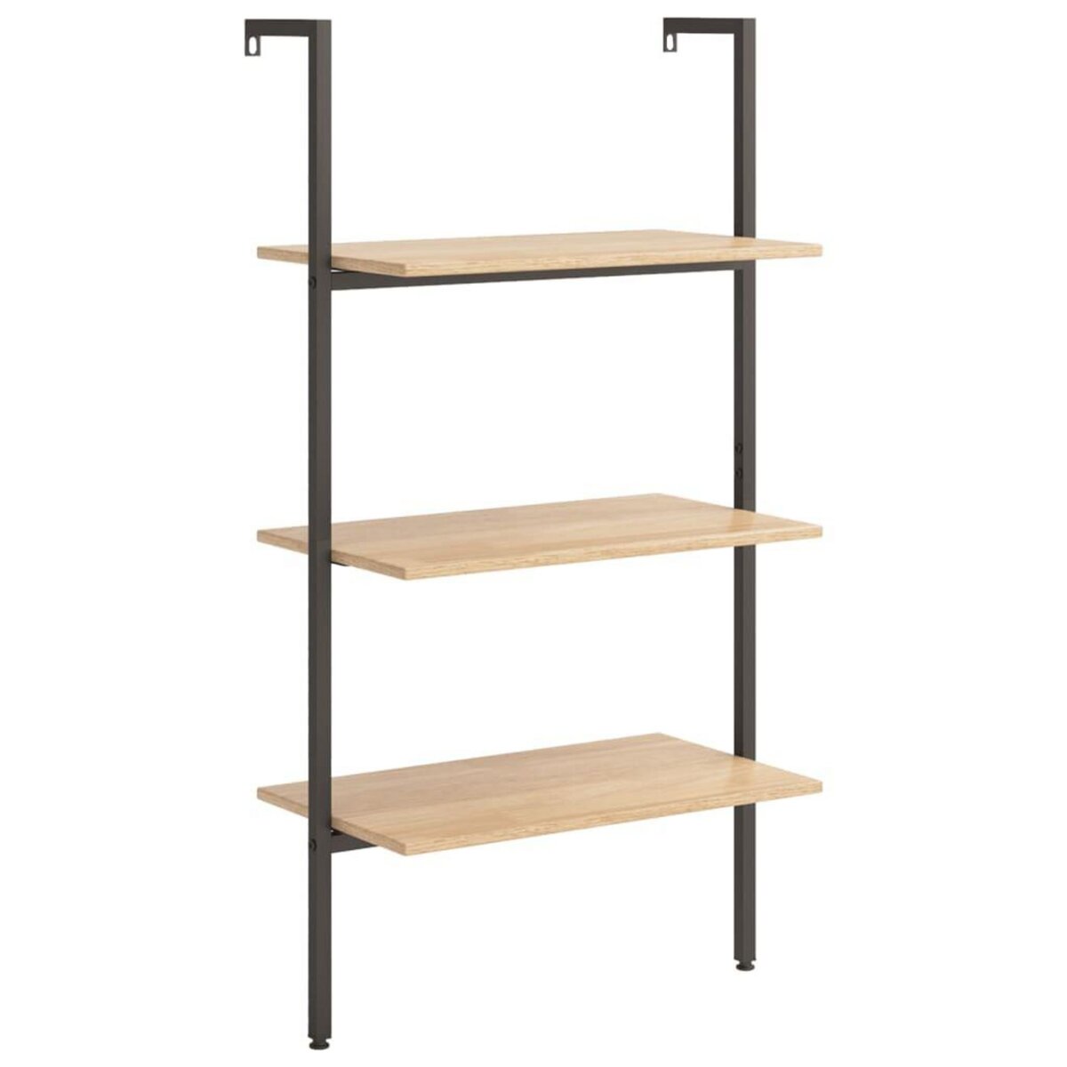 VIDAXL Etagere inclinee 3 niveaux Marron clair et noir 64x35x120,5 cm