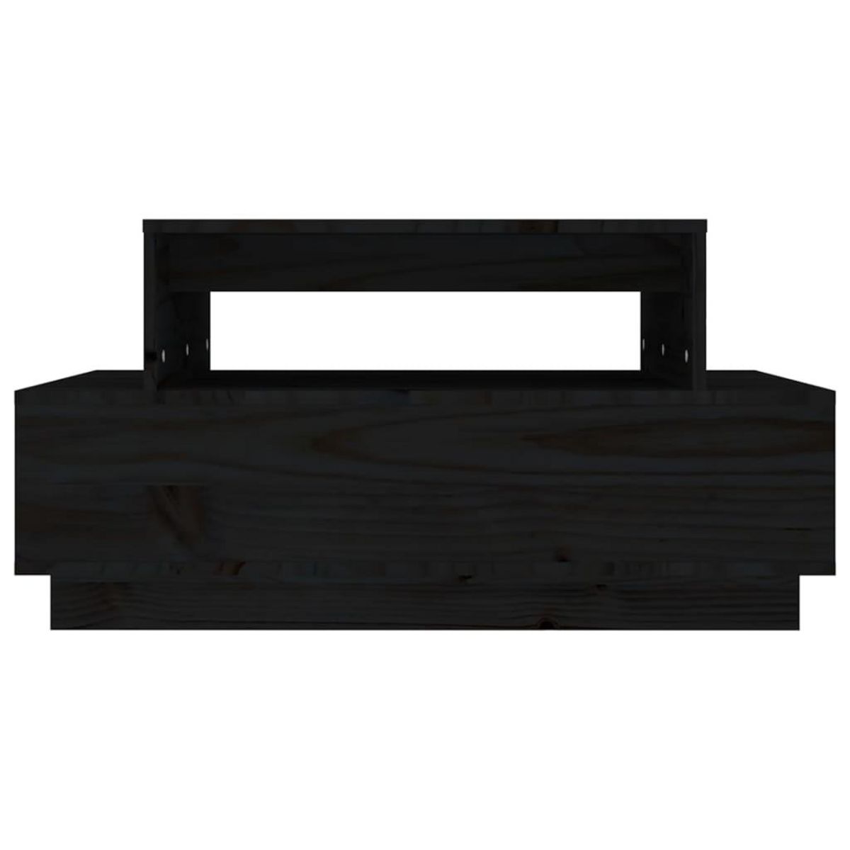 VIDAXL Table basse Noir 80x55x40,5 cm Bois massif de pin