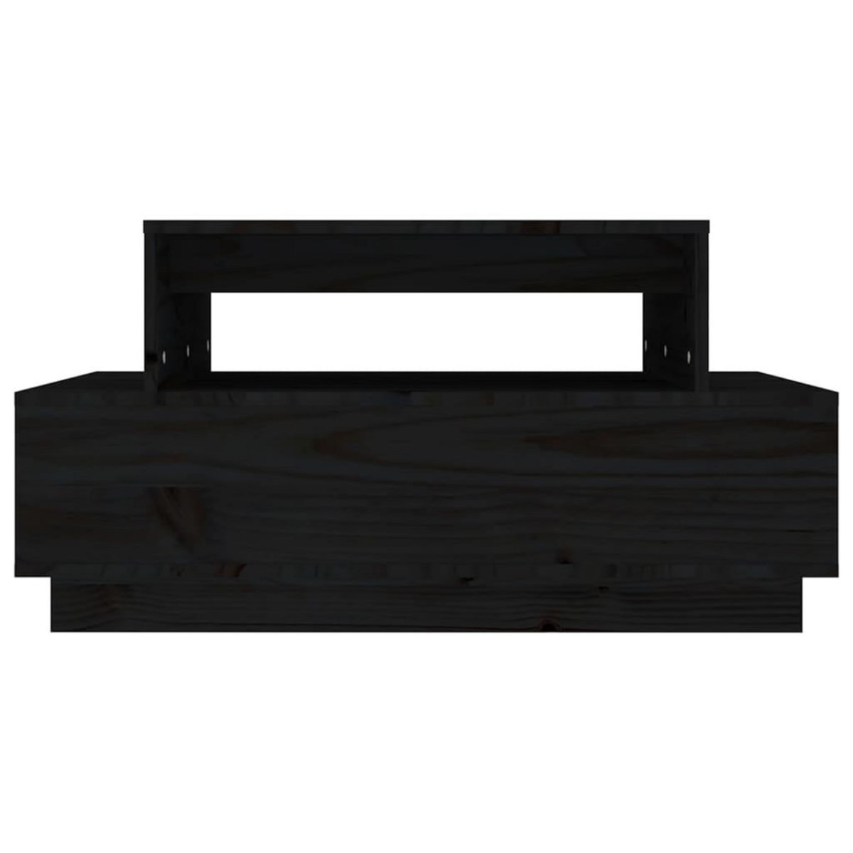 VIDAXL Table basse Noir 80x55x40,5 cm Bois massif de pin