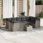 Voir la diapositive 1 : VIDAXL Salon de jardin avec coussins 10 pcs gris resine tressee