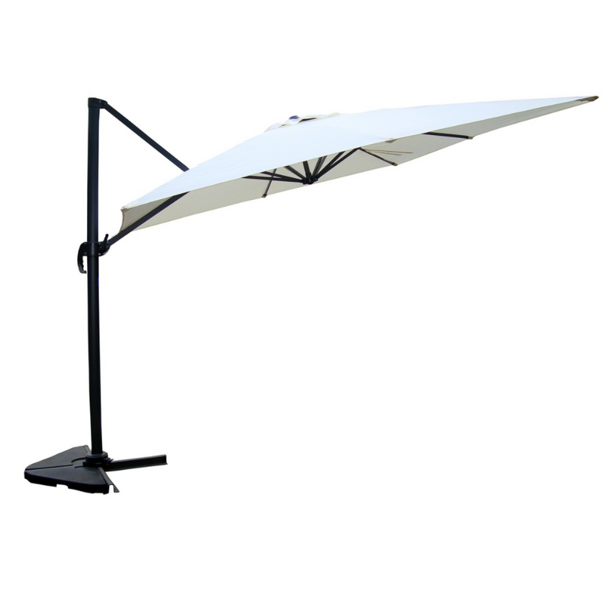 CONCEPT USINE Ensemble parasol écru 3x3m et 4 dalles à lester PALATINO