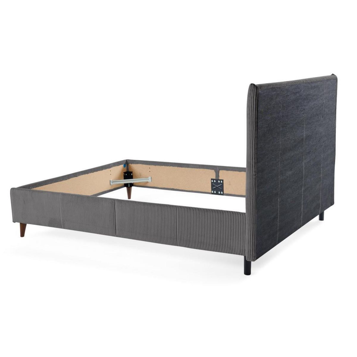 BEST MOBILIER Botticelli - cadre de lit - 140x190 - en velours côtelé