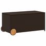 Voir la diapositive 2 : VIDAXL Boîte de rangement de jardin et roues marron 190L poly rotin