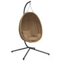 Voir la diapositive 2 : VIDAXL Chaise suspendue en forme d'œuf et support taupe tissu et acier