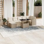 VIDAXL Salon de jardin avec coussins 8 pcs beige resine tressee