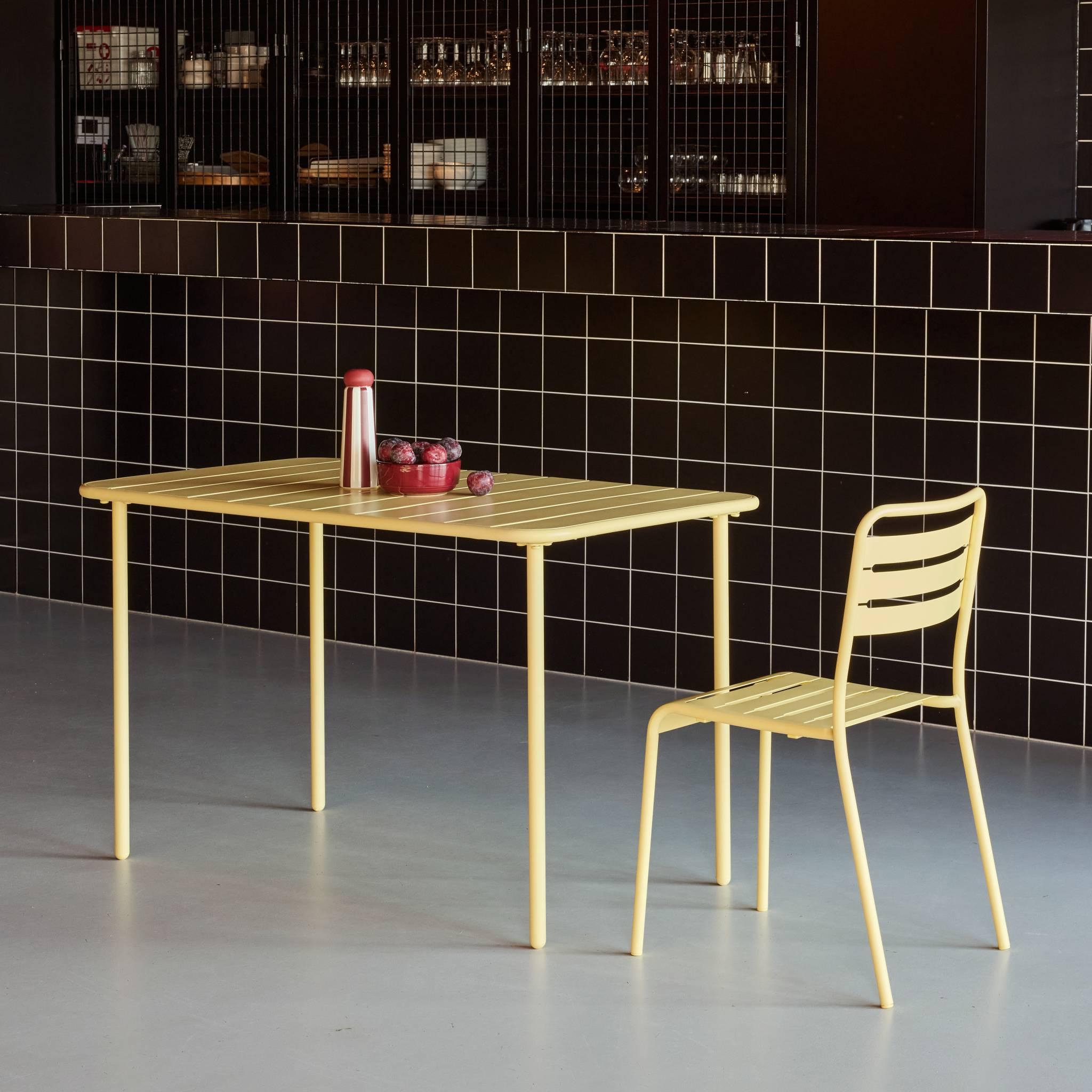 Voir la diapositive 3 : SWEEEK Table de jardin métal 4 places, Amelia L 120 x 70 x 72,5cm