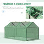 Voir la diapositive 5 : OUTSUNNY Mini serre de jardin serre à tomates 120 x 60 x 60 cm 2 fenêtres zippées enroulables acier thermolaqué PE haute densité vert