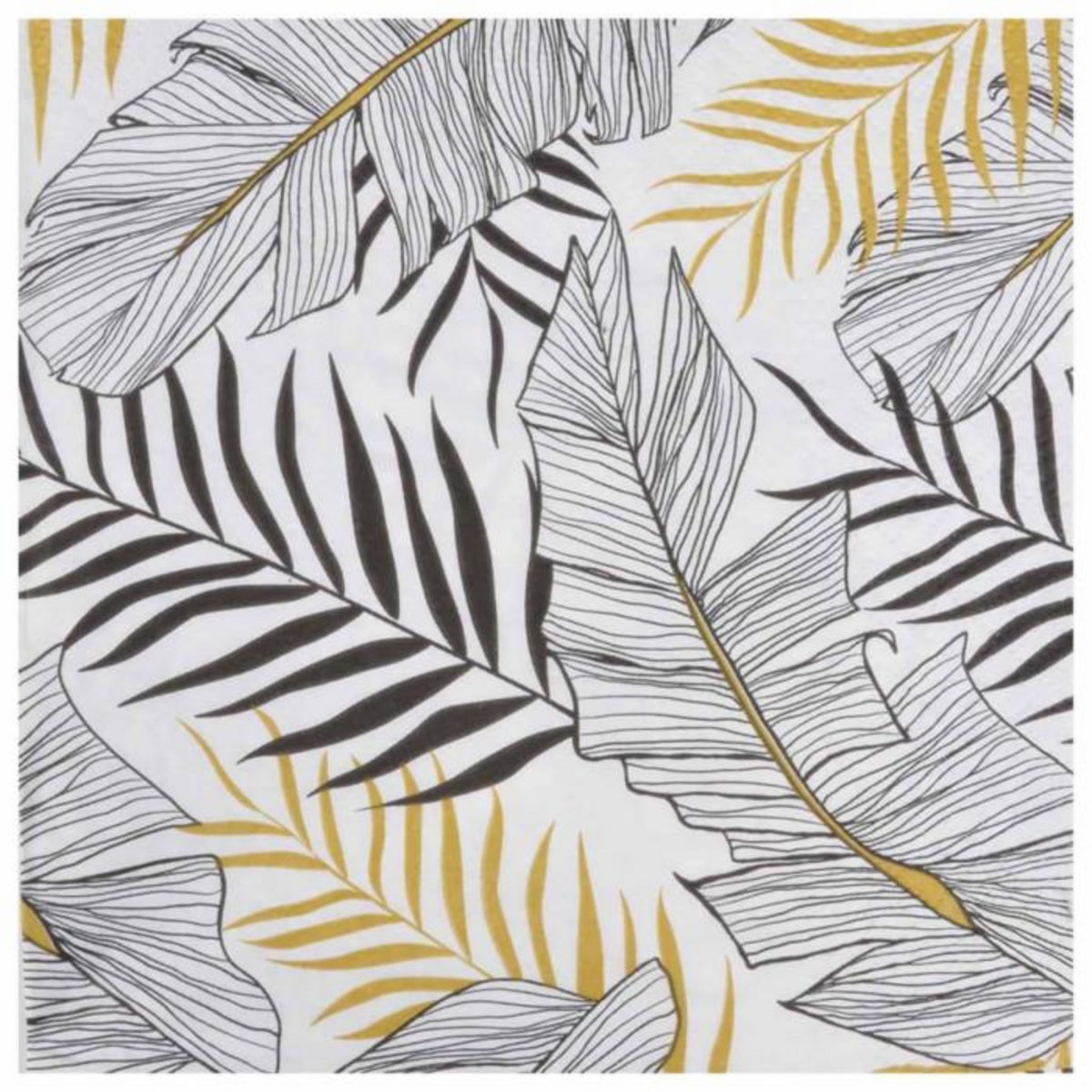 Paris Prix Lot de 20 Serviettes en Papier  Feuillage  33x33cm Blanc