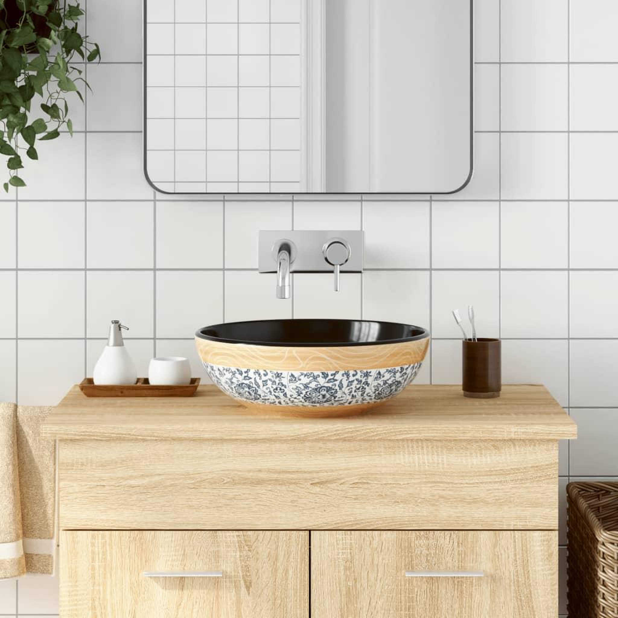 VIDAXL Vasque a poser multicolore rond Φ41x14 cm ceramique