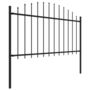 Voir la diapositive 3 : VIDAXL Cloture de jardin a dessus en lance Acier (1,25-1,5)x15,3m Noir