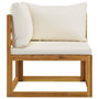 Voir la diapositive 3 : VIDAXL Canape d'angle sectionnel et coussin blanc creme Bois d'acacia