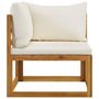 Voir la diapositive 3 : VIDAXL Canape d'angle sectionnel et coussin blanc creme Bois d'acacia