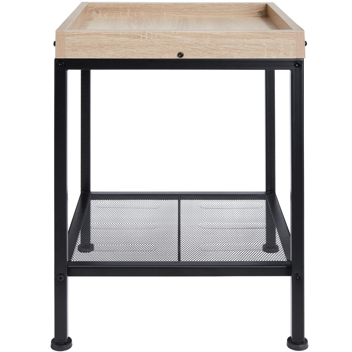tectake Table d'appoint style industriel Bois clair industriel, Chêne Sonoma