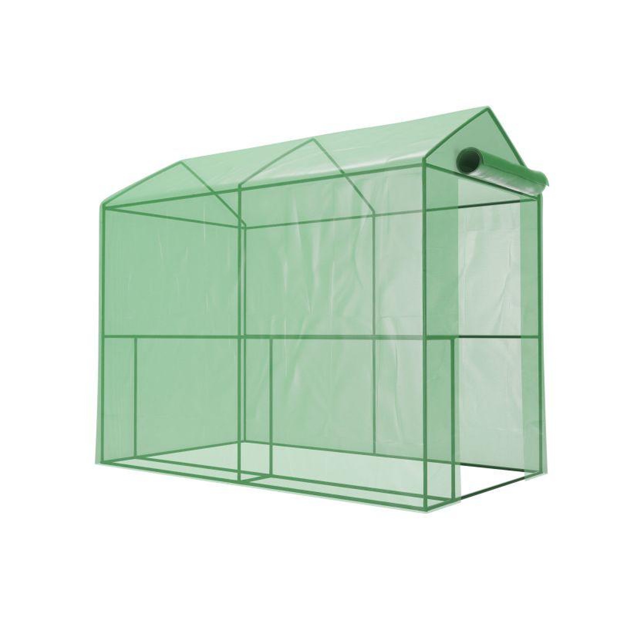 Voir la diapositive 3 : EUROSPEN Serre de Jardin 2m² - bâche armée - avec étagères et porte zipée