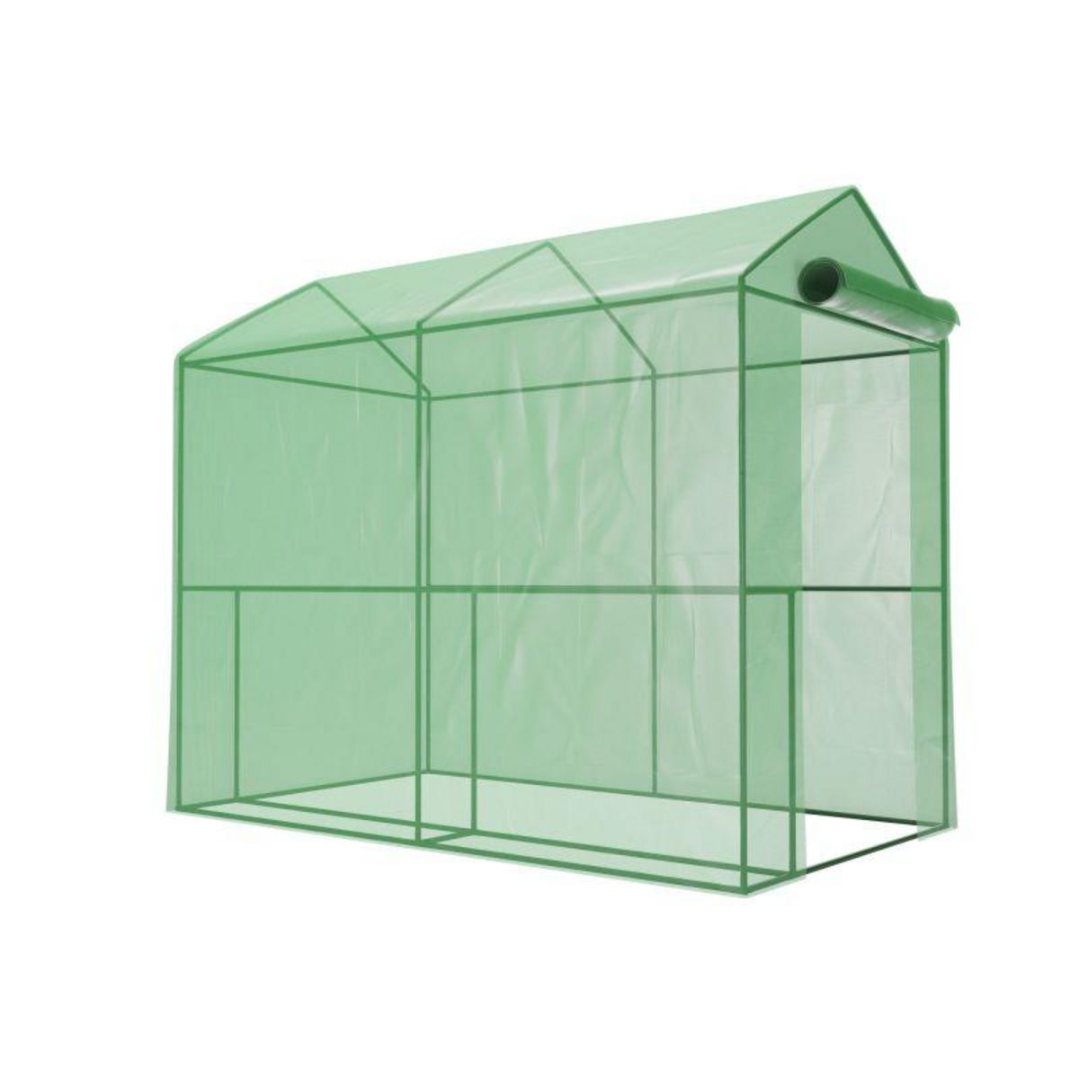 EUROSPEN Serre de Jardin 2m² - bâche armée - avec étagères et porte zipée