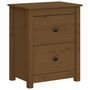 Voir la diapositive 3 : VIDAXL Tables de chevet 2pcs Marron miel 50x35x61,5 cm Bois pin massif