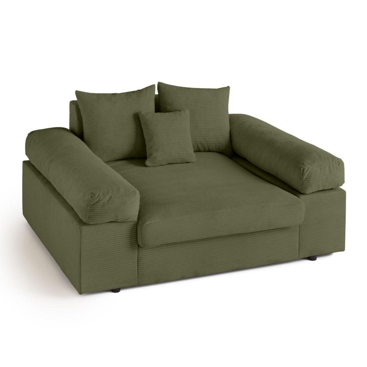 LISA DESIGN Aspen - fauteuil xl - assise profonde - velours côtelé