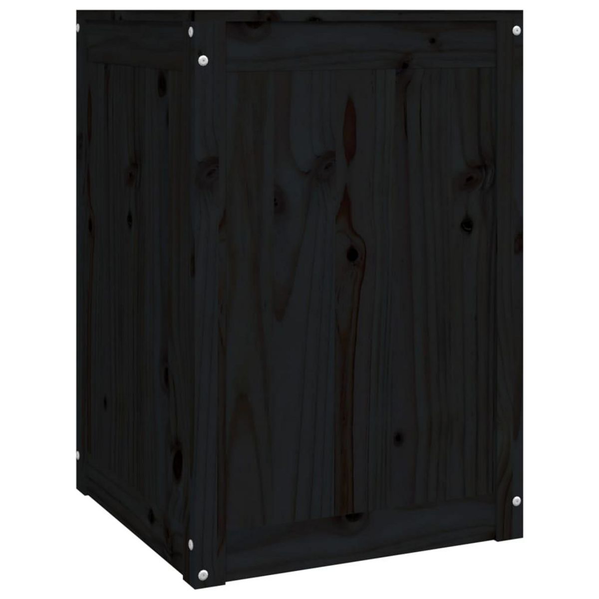 VIDAXL Boîte a linge Noir 44x44x66 cm Bois massif de pin