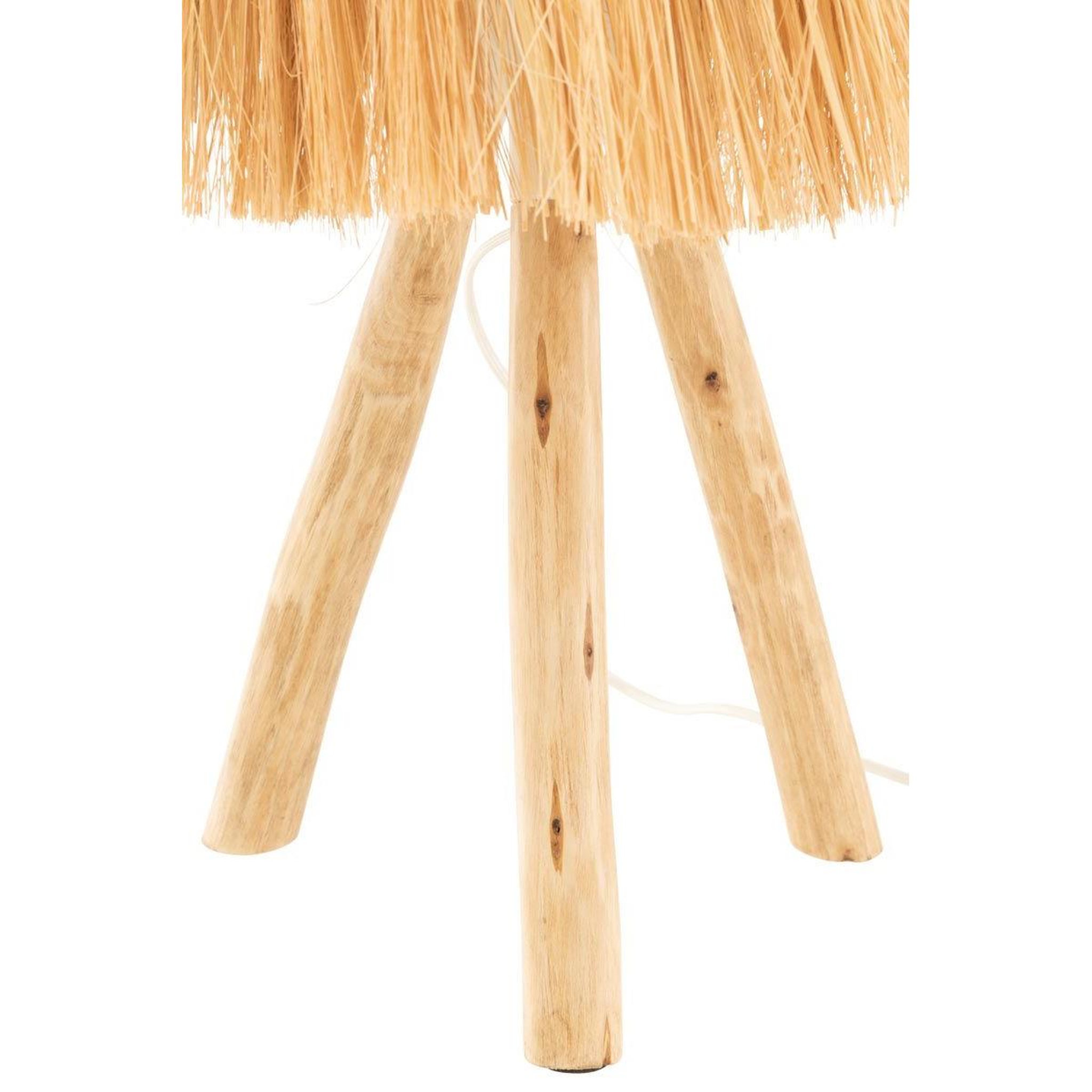 Voir la diapositive 3 : J-LINE Lampe à poser en bois  bahamas  51cm naturel