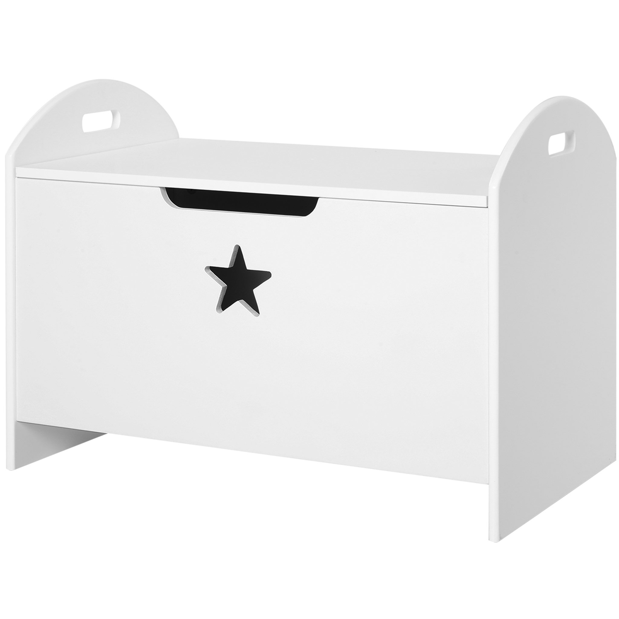 Voir la diapositive 1 : HOMCOM HOMCOM Coffre malle de rangement coffre à jouets dim. 62L x 40l x 46H cm MDF blanc