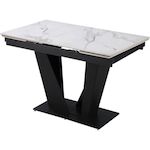 Habitat et Jardin Table à manger extensible en céramique - 160/240 cm - 6 à 10 personnes  Nova  - Blanc marbré gris