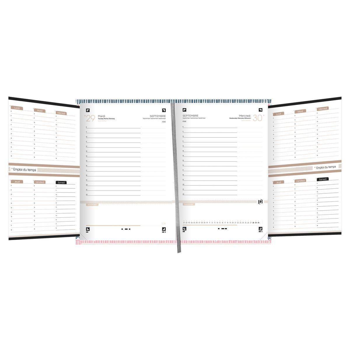 OXFORD Agenda scolaire journalier 12x18cm Boho Chic Zèbre 2023-2024
