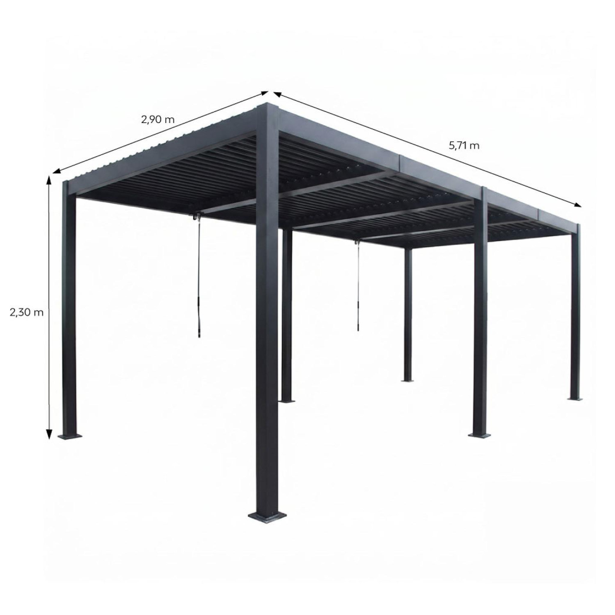 Voir la diapositive 3 : CONCEPT USINE Pergola bioclimatique double 3x6 m noire paros