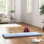 Voir la diapositive 6 : HOMCOM Tapis de sol gymnastique Fitness pliable portable rembourrage mousse 5 cm dim. 1,8L x 0,6l m revêtement synthétique bleu