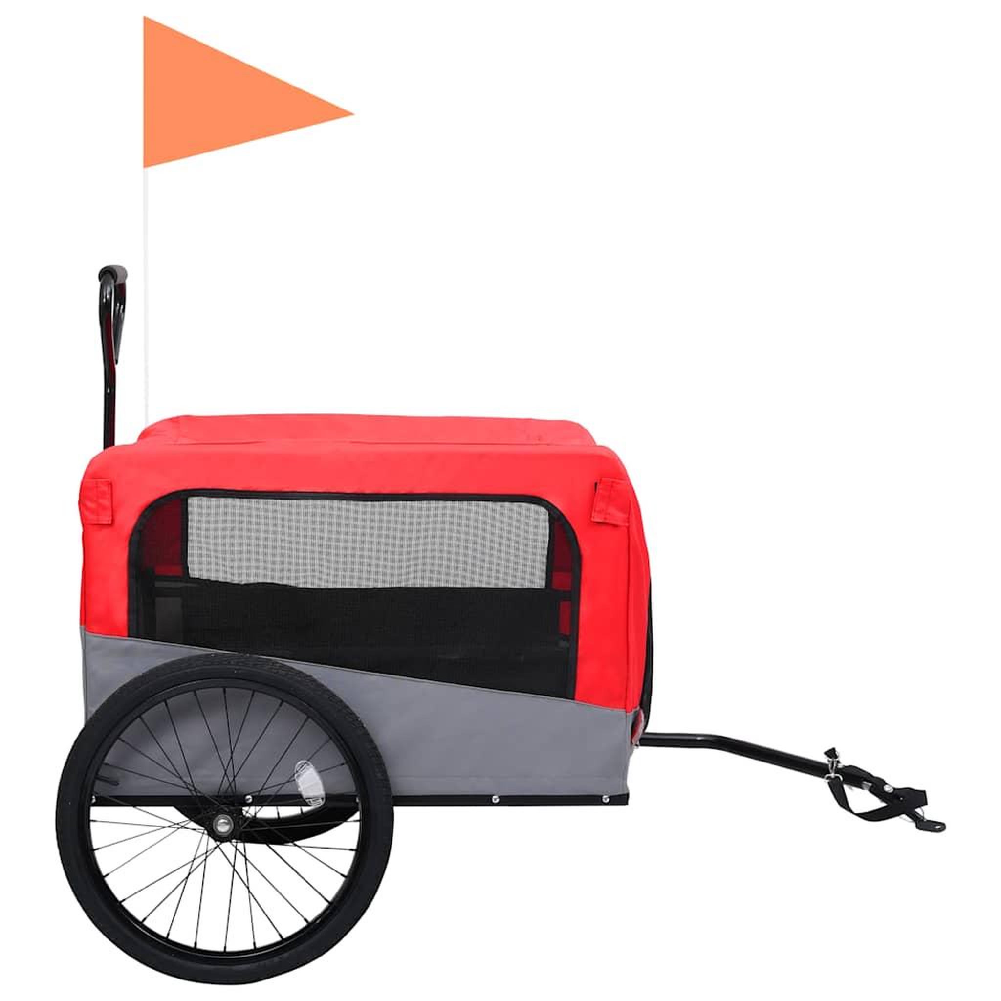 Voir la diapositive 4 : VIDAXL Remorque de velo pour chiens et poussette 2-en-1 rouge et gris
