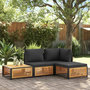 Voir la diapositive 3 : VIDAXL Tabouret de jardin avec coussin 68x68x30cm bois massif d'acacia