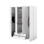 Voir la diapositive 5 : PARISOT Armoire VARIA - Décor blanc - 4 portes battantes + 2 tiroirs - L 160 x H 185 x P 51 cm - PARISOT