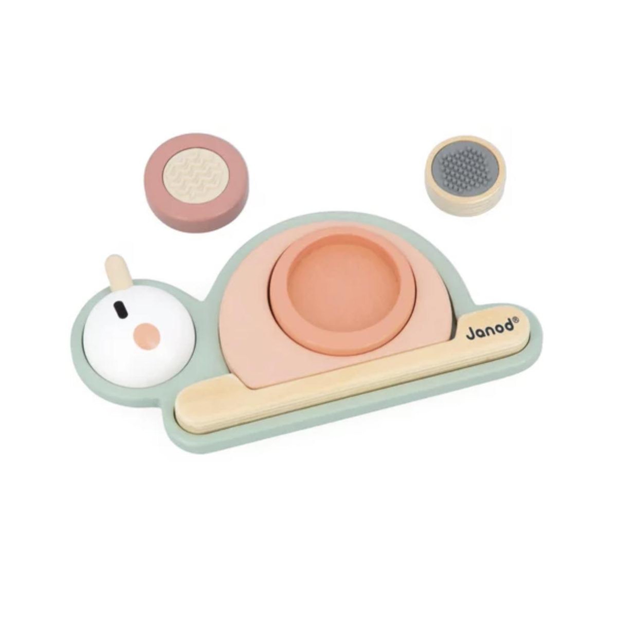 Voir la diapositive 2 : Juratoys-Janod Escargot empilable sensoriel