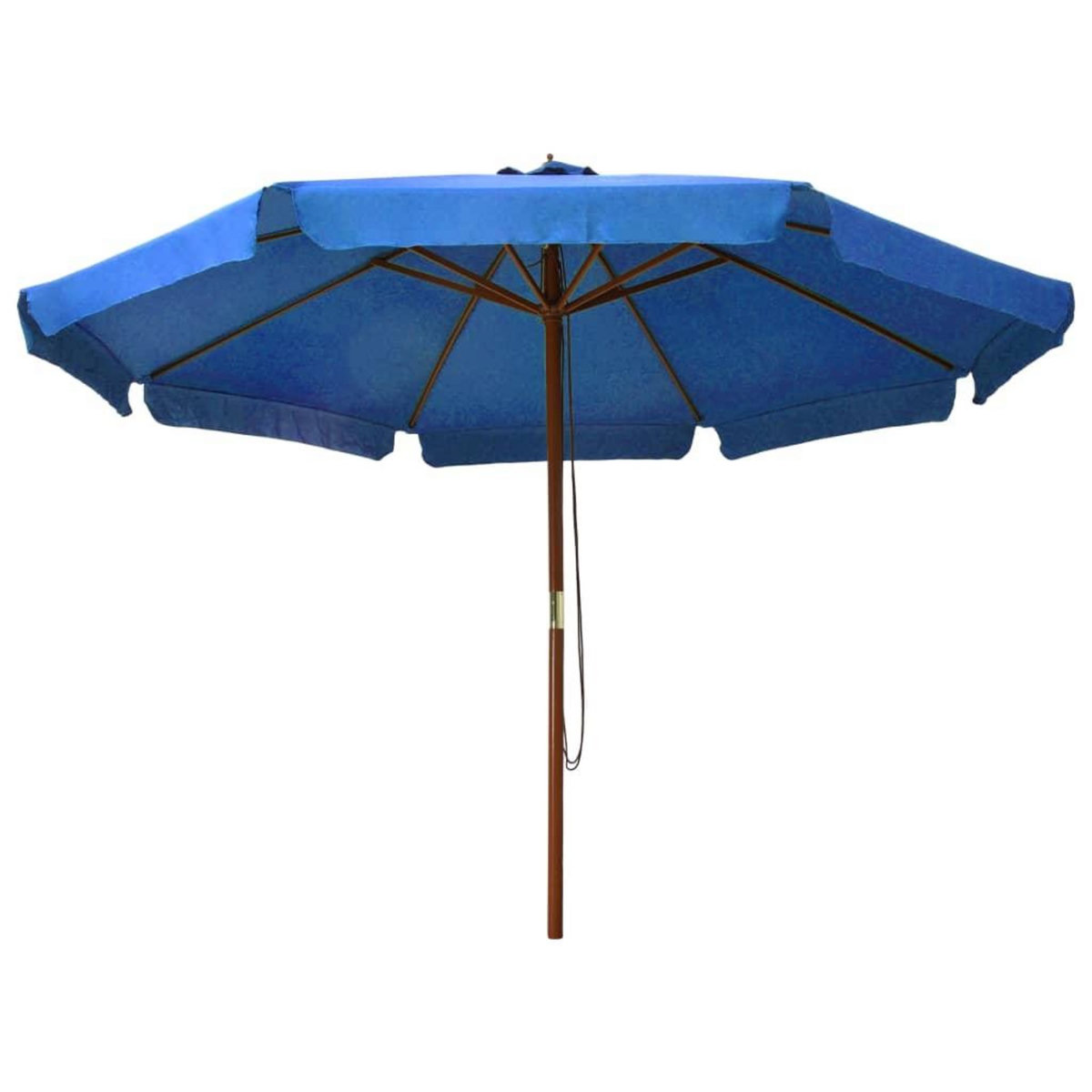 VIDAXL Parasol d'exterieur avec mat en bois 330 cm Bleu azure