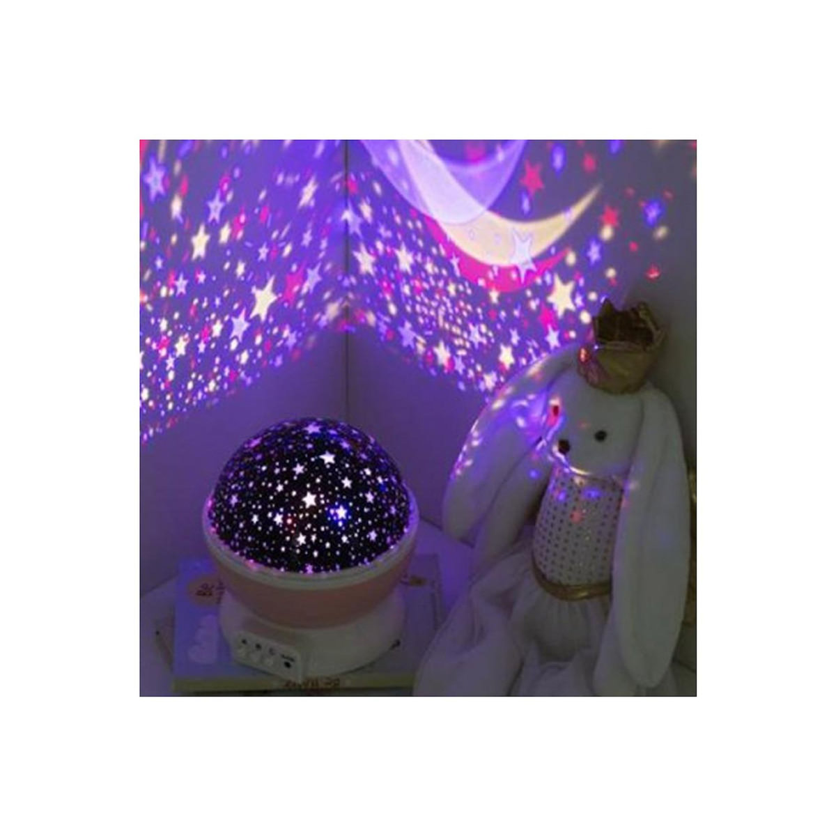 Atmosphera Kids Veilleuse Projecteur Rotative  Etoile  14cm Rose