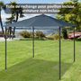 Voir la diapositive 2 : OUTSUNNY Toile de rechange pour pavillon tonnelle tente 3 x 3 m polyester haute densité 180 g/m² revêtement PA anti-UV gris