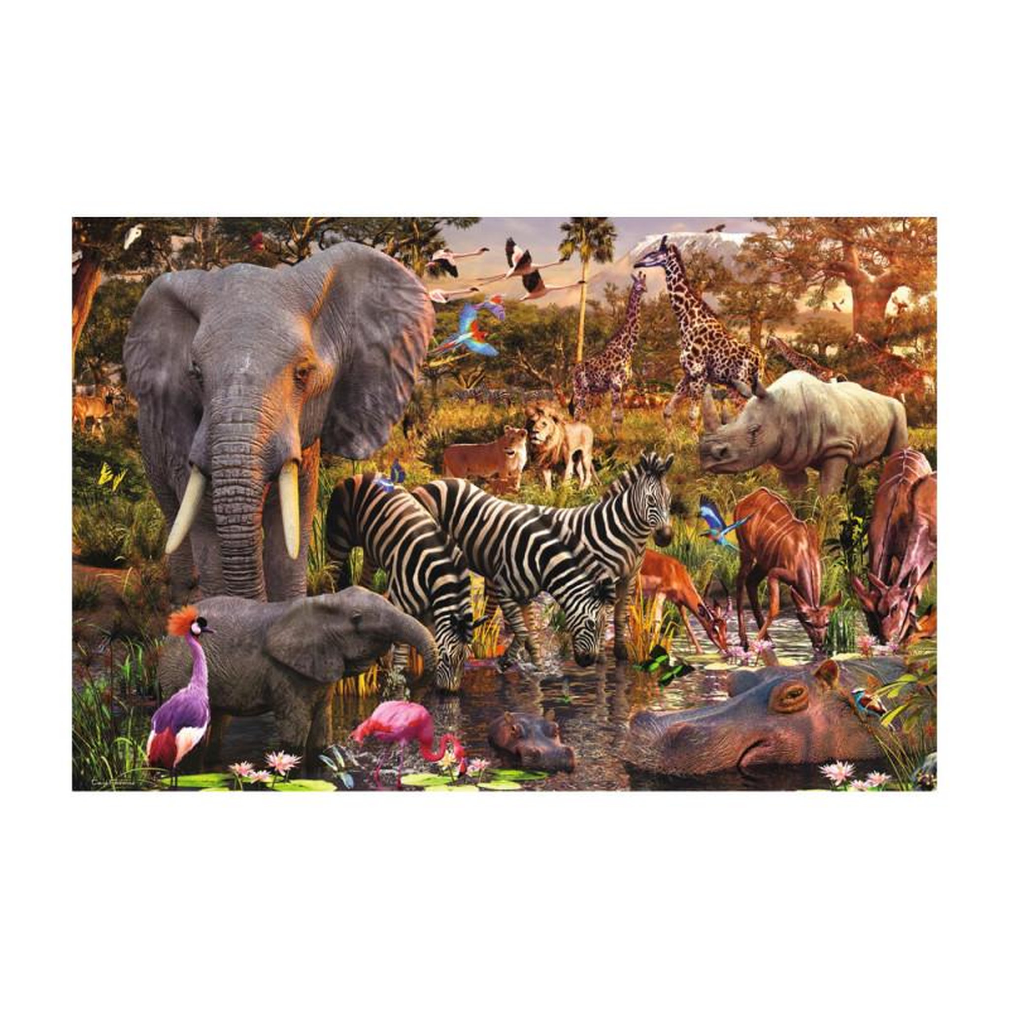 Voir la diapositive 2 : RAVENSBURGER Puzzle Ravensburger Animaux du continent africain 3000 pièces